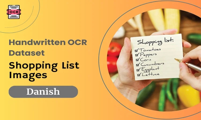 Danish OCR dataset with shopping list images