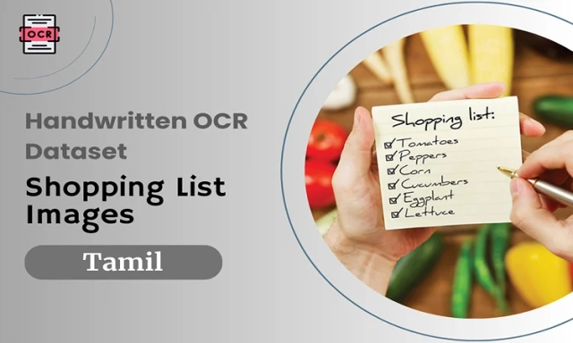 Tamil OCR dataset with shopping list images