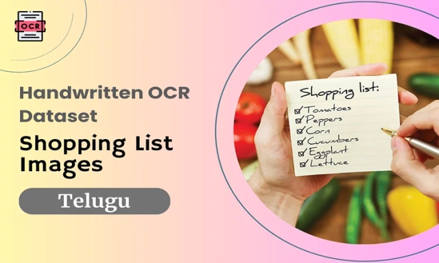 Telugu OCR dataset with shopping list images