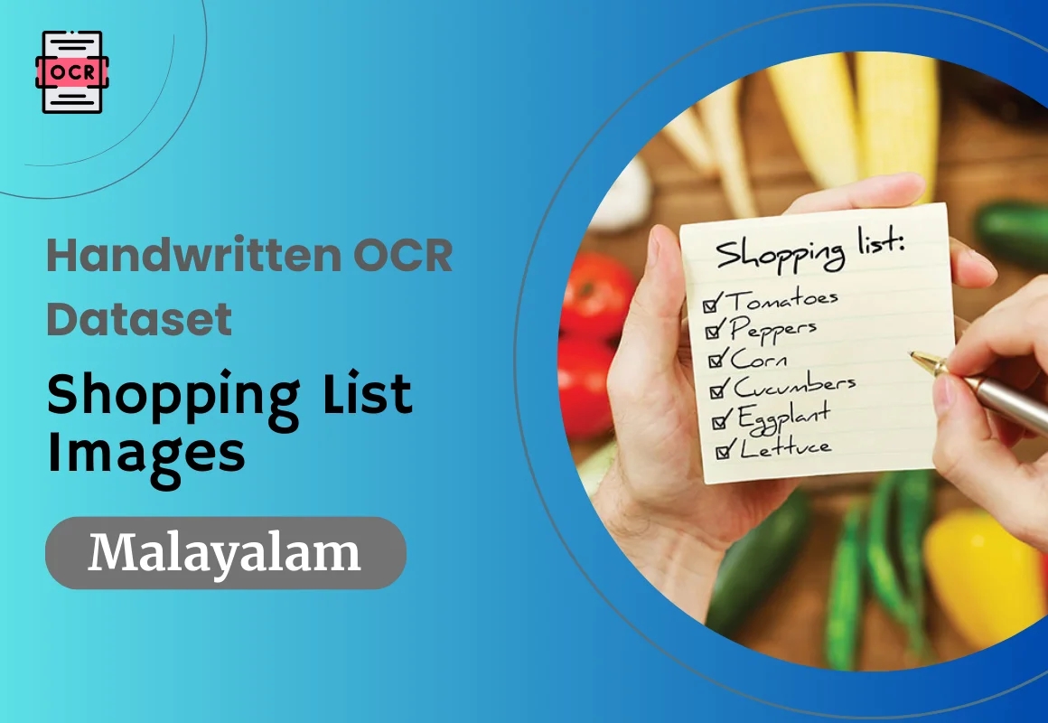 Malayalam OCR dataset with shopping list images