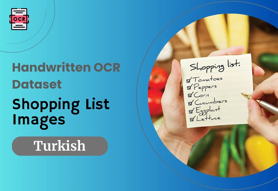 Turkish OCR dataset with shopping list images