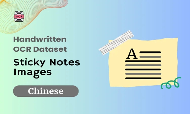 Chinese OCR dataset with handwritten sticky notes images