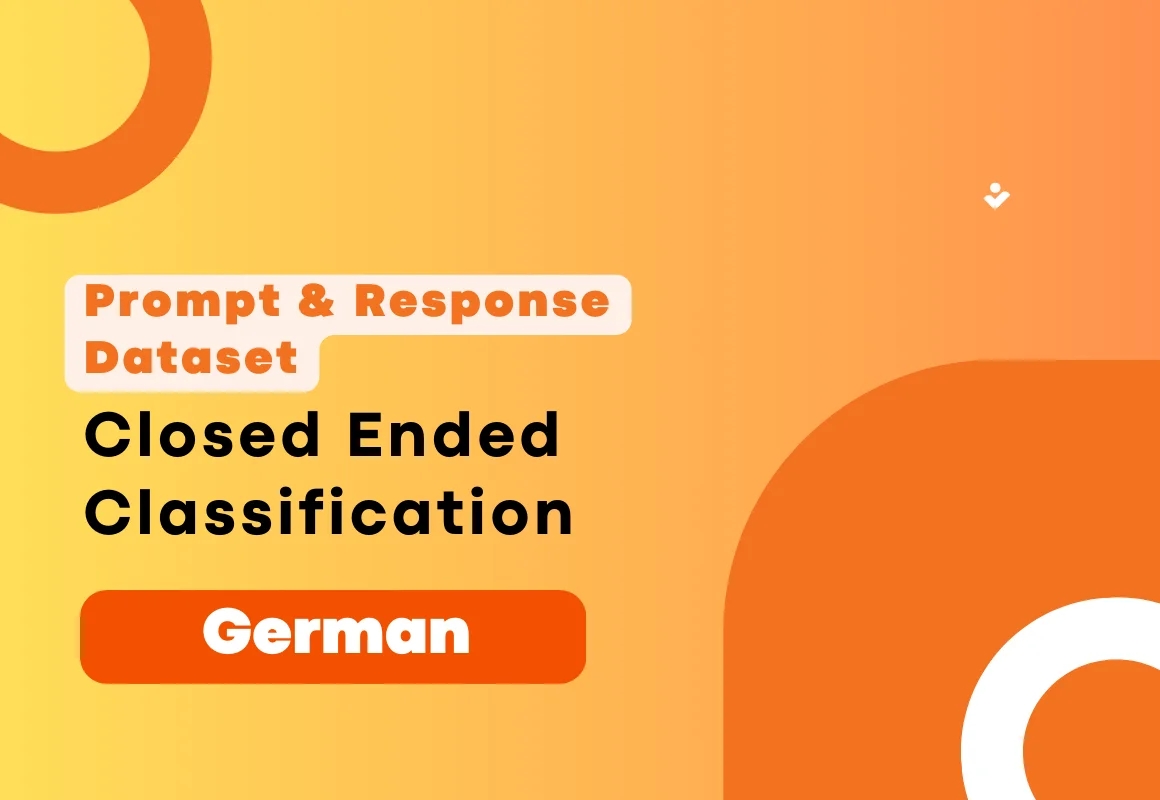 Closed Ended Classification Prompt & Completion Dataset in German