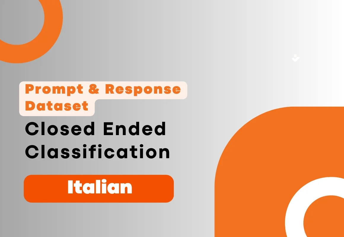 Closed Ended Classification Prompt & Completion Dataset in Italian