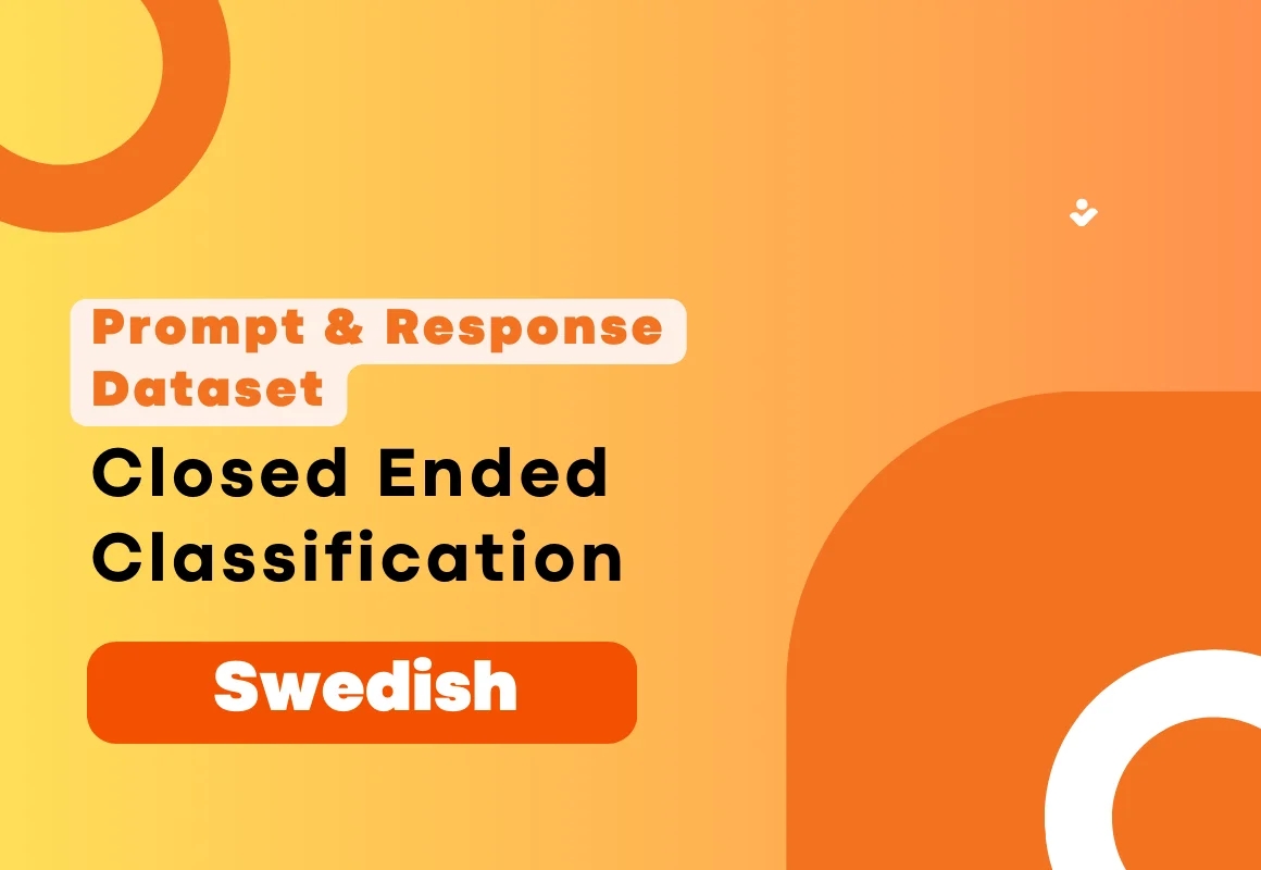 Closed Ended Classification Prompt & Completion Dataset in Swedish