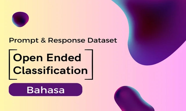 Open Ended Classification Prompt & Completion Dataset in Bahasa