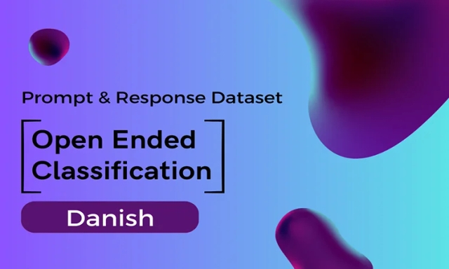 Open Ended Classification Prompt & Completion Dataset in Danish