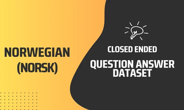 Closed Ended Question Answer Text Dataset in Norwegian