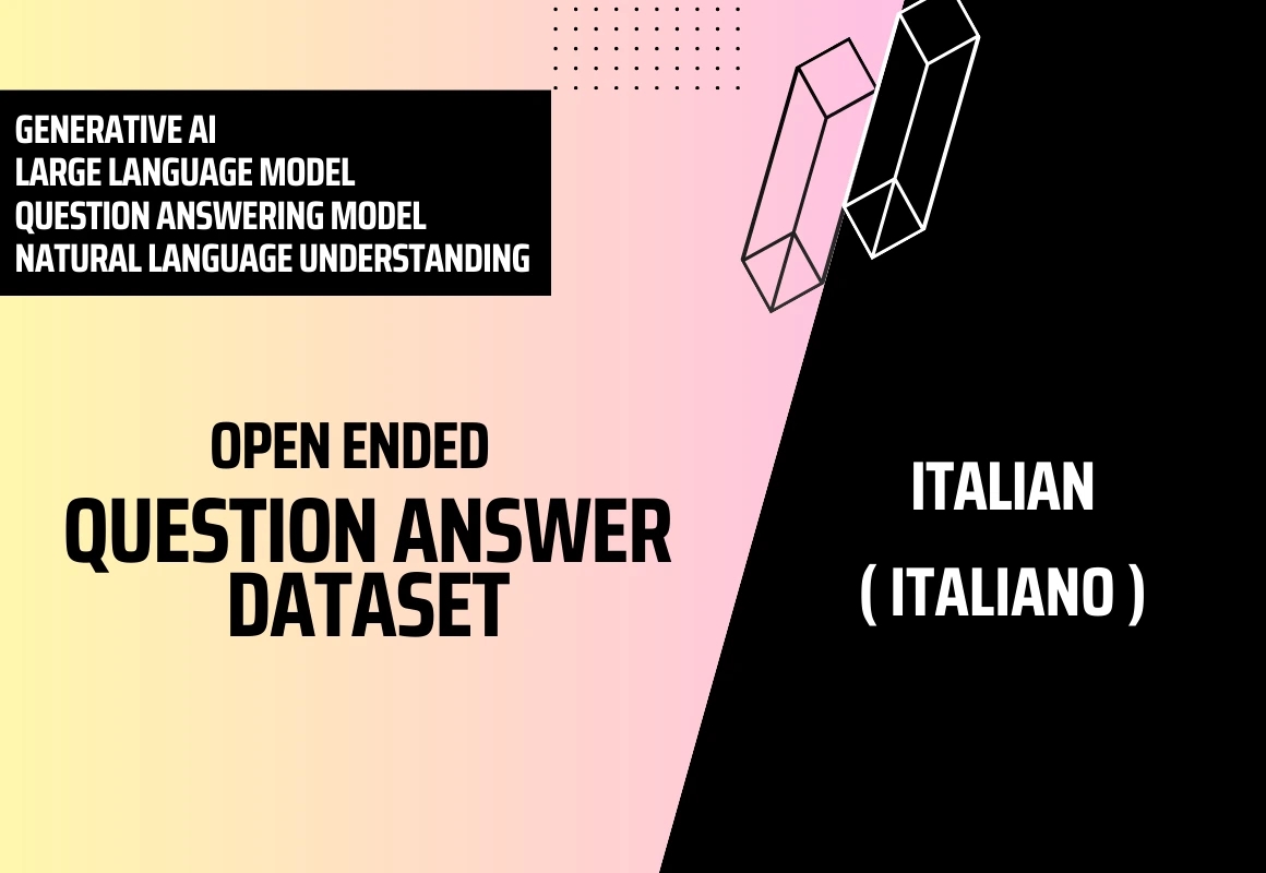 Open Ended Question Answer Text Dataset in Italian