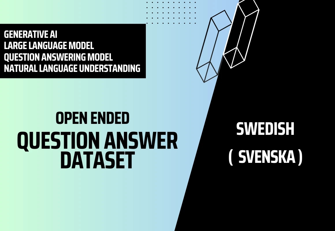 Open Ended Question Answer Text Dataset in Swedish