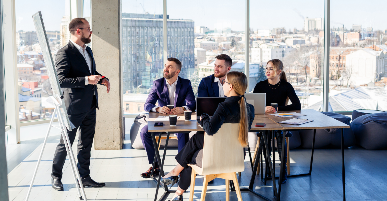 Office meeting speaking multiplae speakers